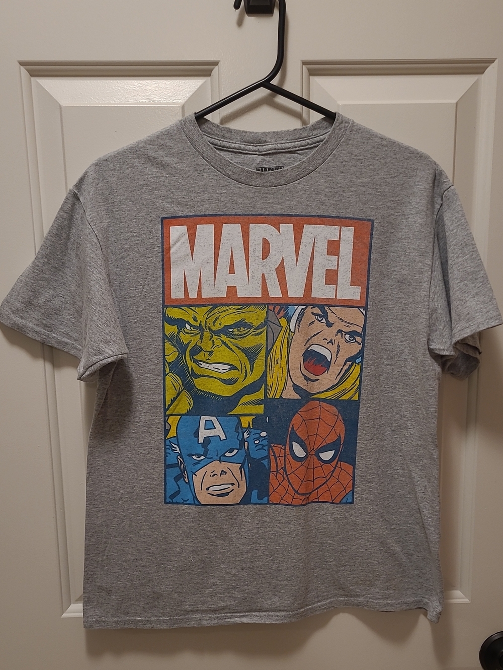 NWOT Marvel Boy's Grey Graphic T-Shirt - Comic Panel Design